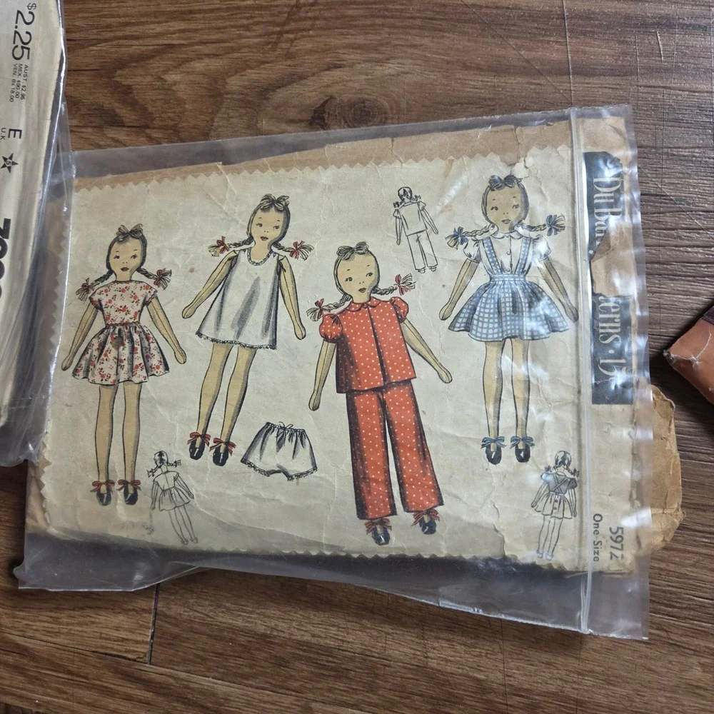 Vintage Lot Doll Sewing Pattern Vogue 624 McCall's 7222 Butterick Du Barry 5972